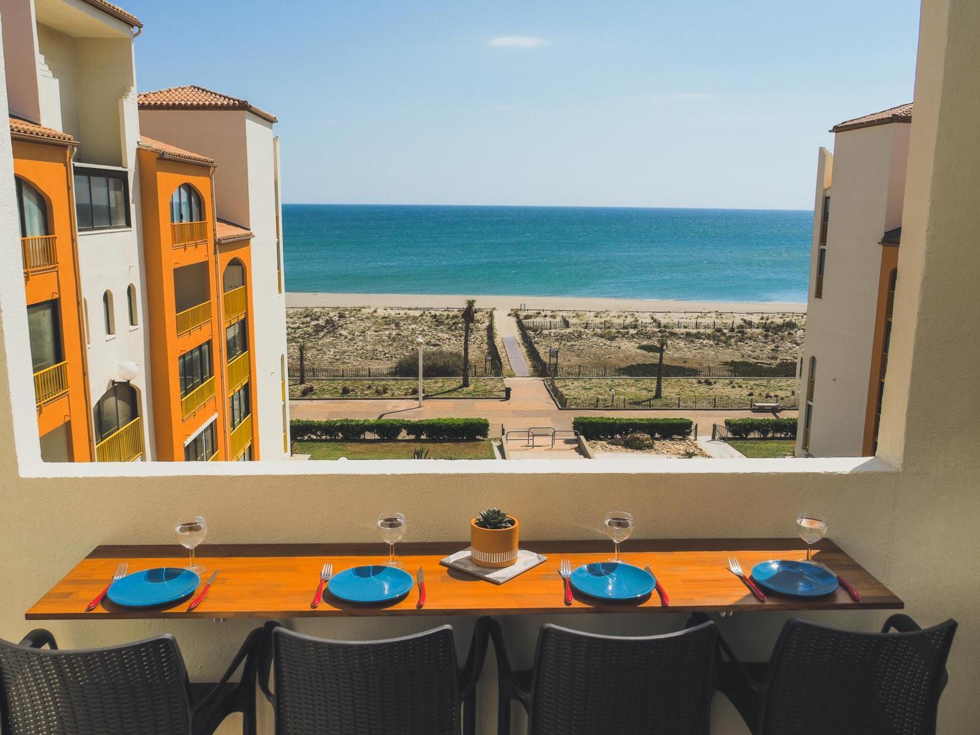 Appart Mezzanine Vue Mer Et Plage, Parking Wifi Tv Ле-Баркарес Екстер'єр фото